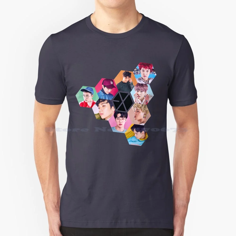 Футболка из 100% хлопка, футболка Luckyou Kpop Sm Chanyeol Xiumin Kai Chen Sehun Baekhyun Do Kyungsoo Suho Lay Music Korean Callmebaby