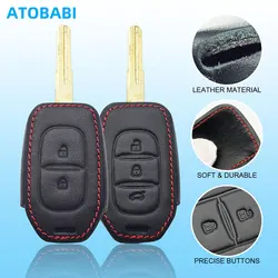 Leather Car Key Cover Bag For Renault Symbol Dacia Stepway Duster Logan Lodgy 2013-2021 Remote Control Fobs Shell Protector Case
