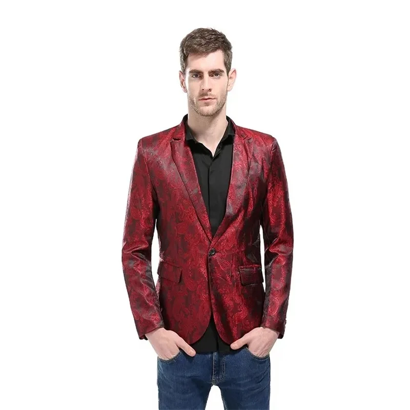 Spring New Purple Men\'s Suit Jacket, Wedding Party Dress Coat, Red Purple Blue Gold Men Blazer M L XL XXL XXXL