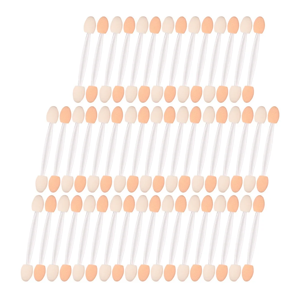 50 pz Dual-End Usa E Getta Ombretto Applicatori Ovale In Lattice Spugna Pennello Per Trucco Ombretto Applicatore Bastoni Portatili