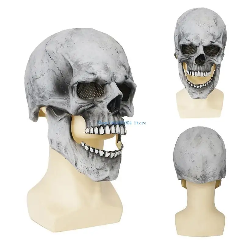 

N7YF Entire for Head Realistic Look Adult Latex Masks Skeleton Mask Scary Skull
