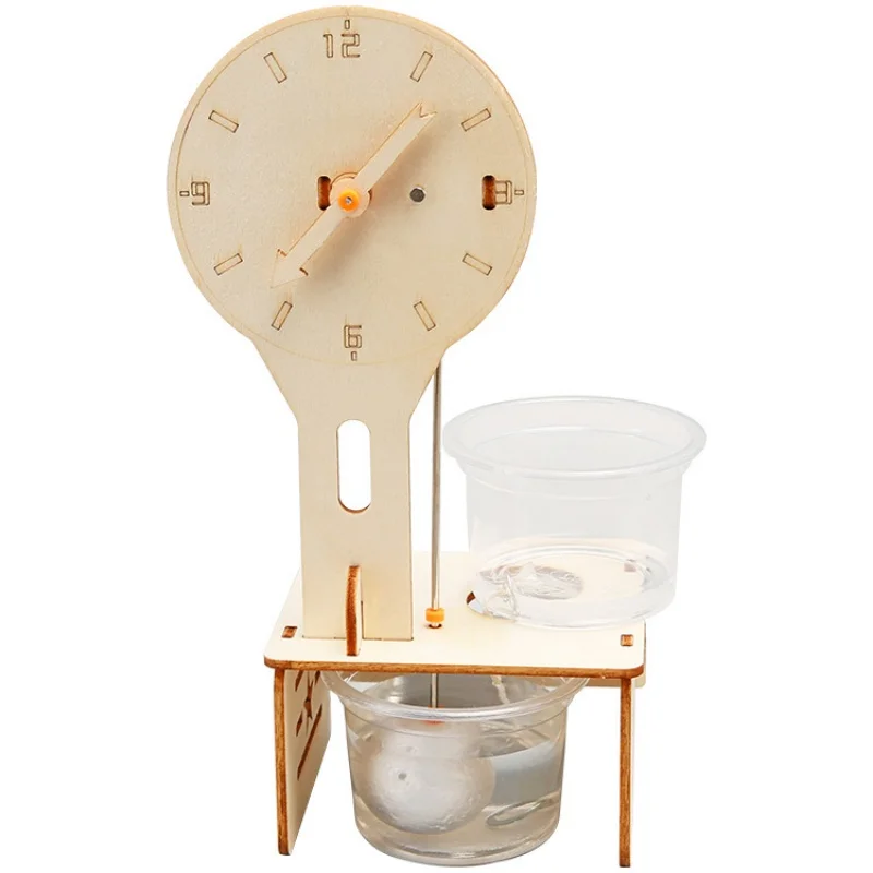 Orologio antigoccia fatto a mano per bambini fai-da-te Kit di esperimenti scientifici educativi in legno Giocattolo interattivo genitore-figlio Set da gioco educativo assemblato
