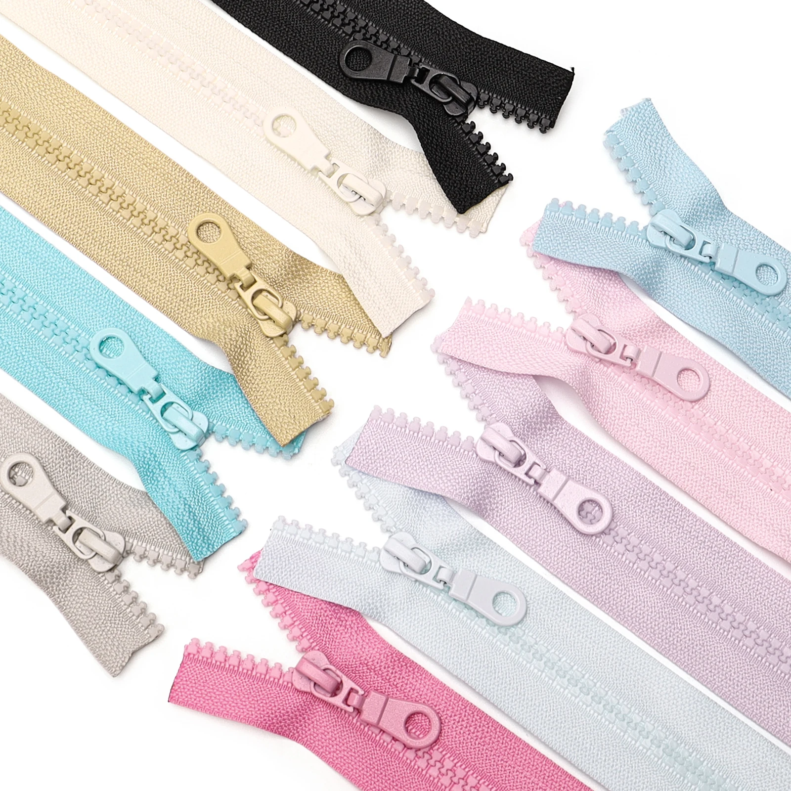 مجموعة السوستة: سحاب 177.16 بوصة مع 10 سحابات سحب، 5 #     سلسلة راتينج ملونة، متوفرة بعشرة ألوان، قطع بطول مجاني، حقائب، متوفرة يدويًا