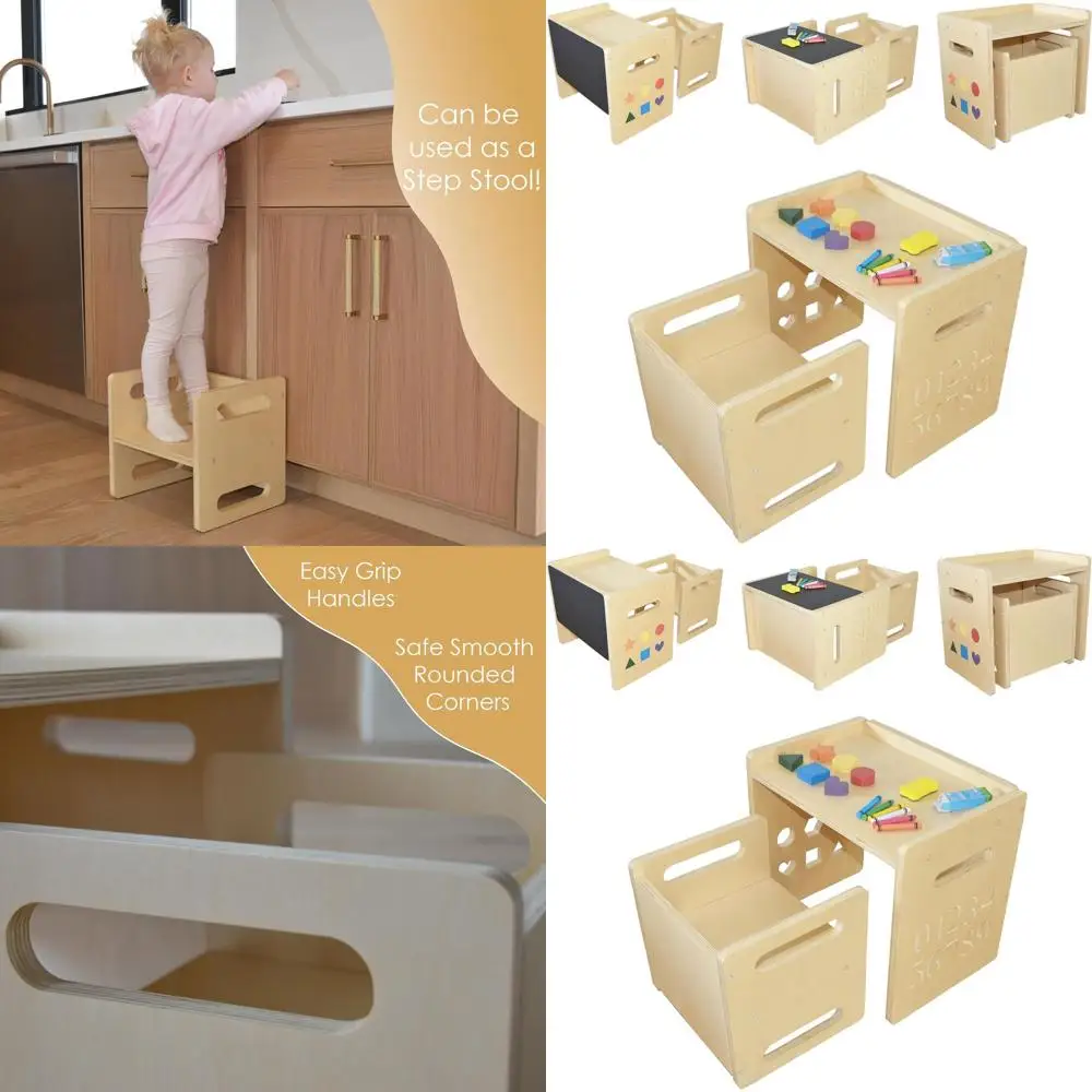 Montessori Toddler Table and Chair, Activity and Eating Set for Ages 1-3