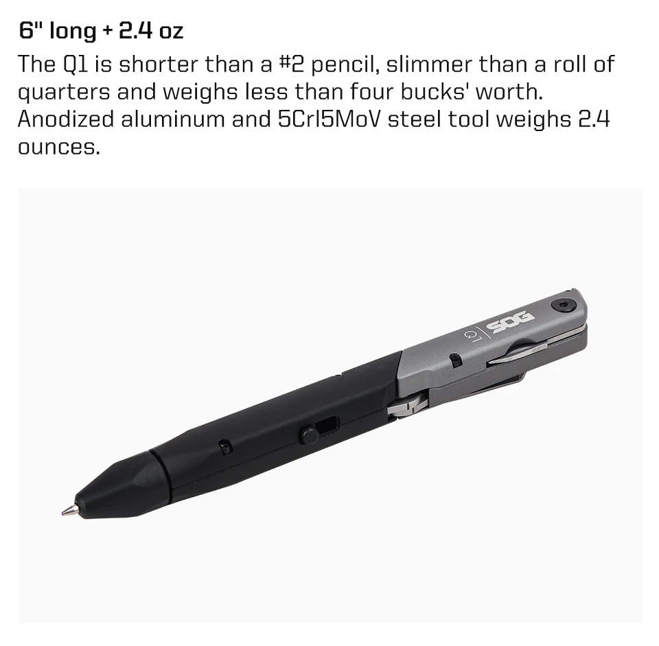 SOG 4-in-1 BATON Q1 Multi-Tool Klappschere EDC Taktischer Stift Multifunktionale tragbare Werkzeuge Taschenschraubendreher Flaschenöffner – Detail 16