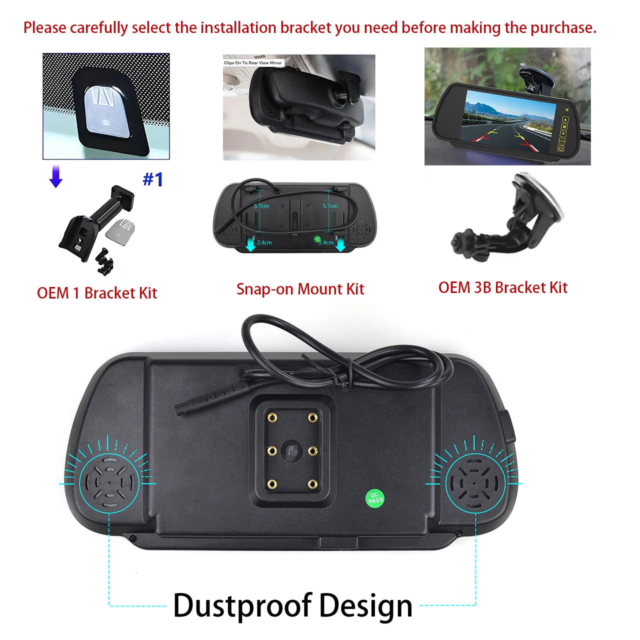 Applicable to Fiat Citroen campervans, high-position brake lights, reversing camera, with 7-inch display screen