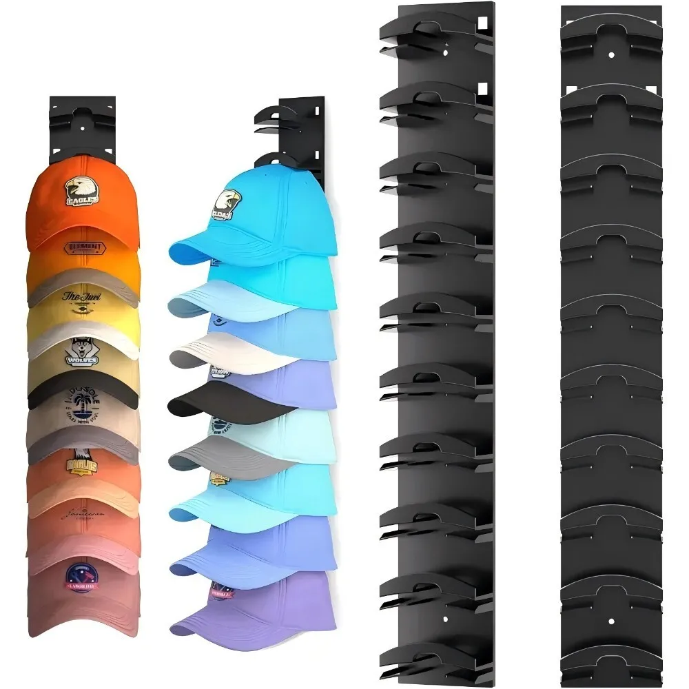

Hat Organizer for Caps Baseball Cap Storage Rack Wall Mount Hat Holder for Men Women Adjustable Cap Rack for Closet Door