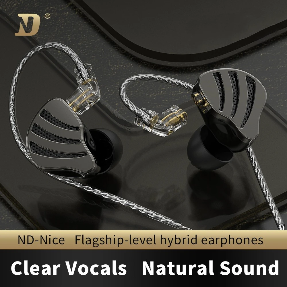 

ND-Nice coil iron earphone fever grade HIFI sound quality in-ear moving iron cable professional monitoring ear return