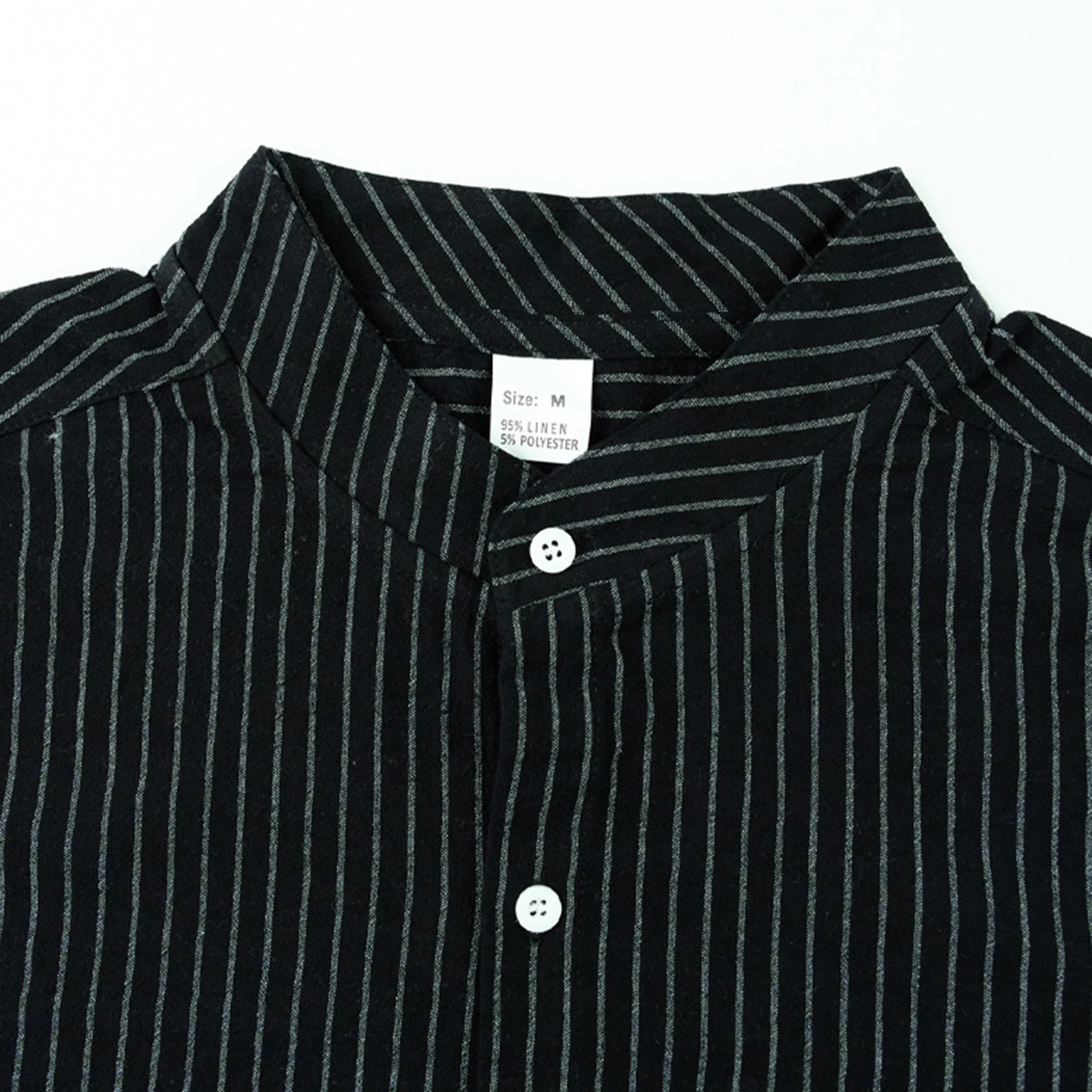 Men Button down Shirts Casual Solid Color/Stripe Basic Fall Long Sleeve Tops for Beach Vacation Streetwear