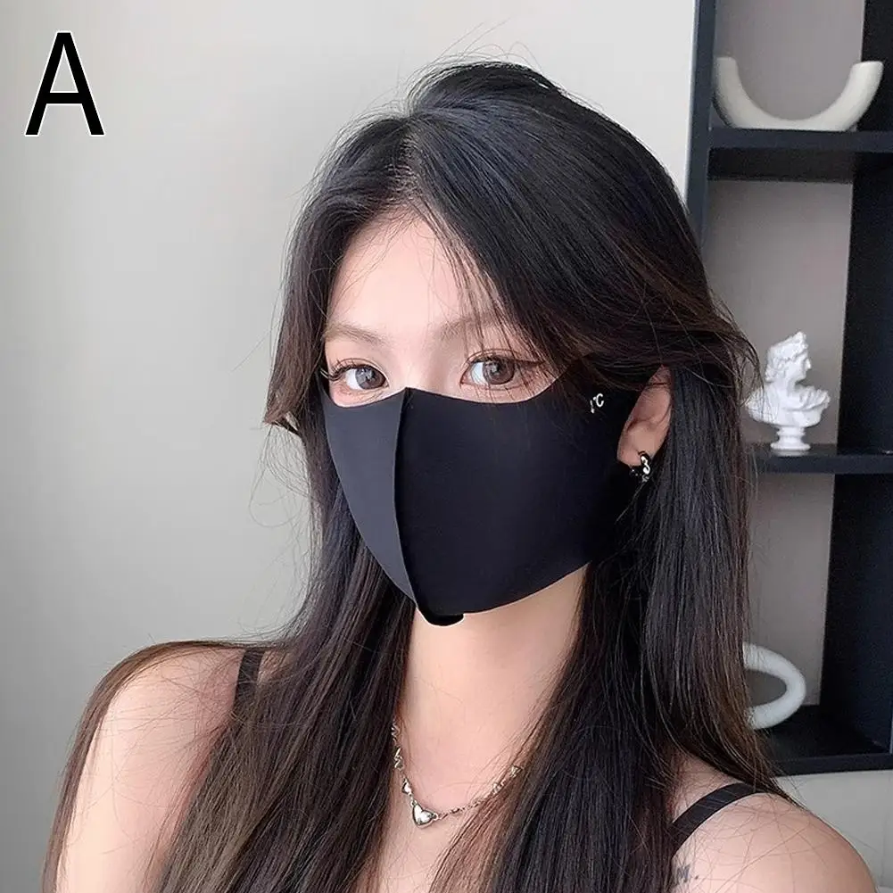 หน้ากากผ้าไหมน้ําแข็งสําหรับผู้หญิงป้องกันแสงแดด UPF 50+ UV Face Cover Breathable Eye Protection Face Mask สําหรับตกปลาเดินป่าขี่จักรยาน