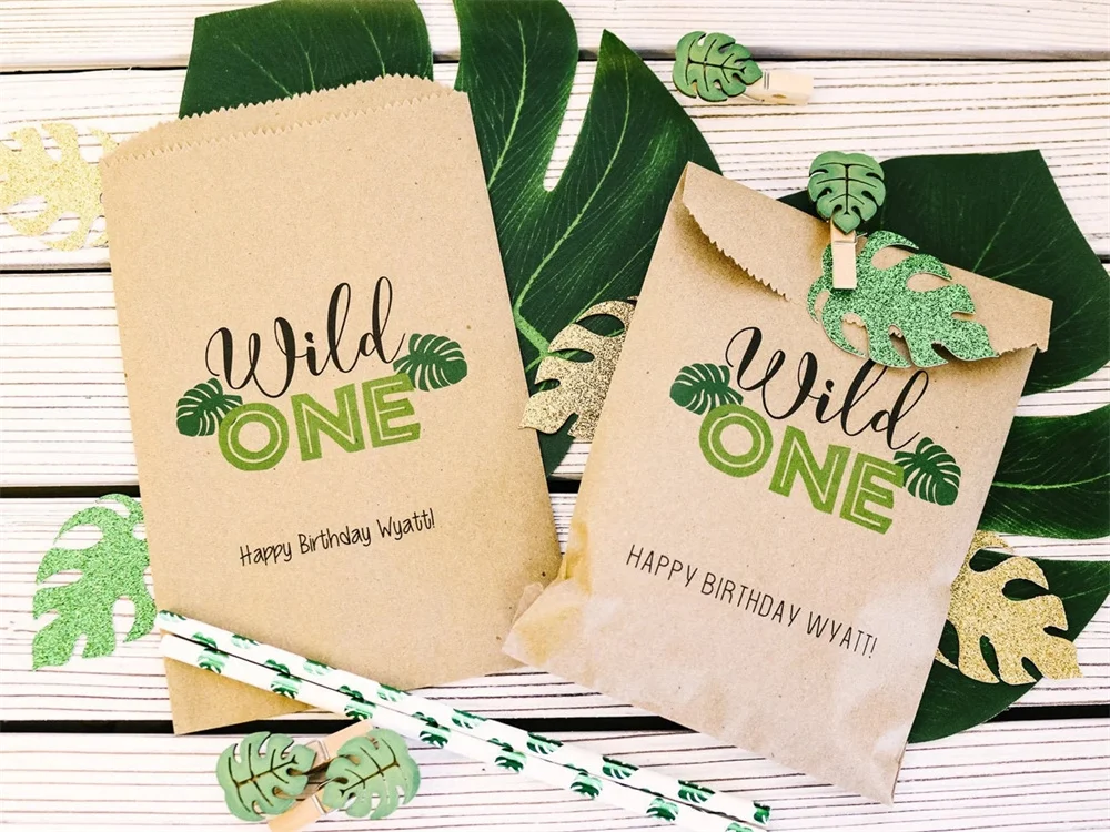 50 Wild Birthday Favors , Treat Bags for Safari Party, Jungle Party, Wild One Birthday Favor Bagss