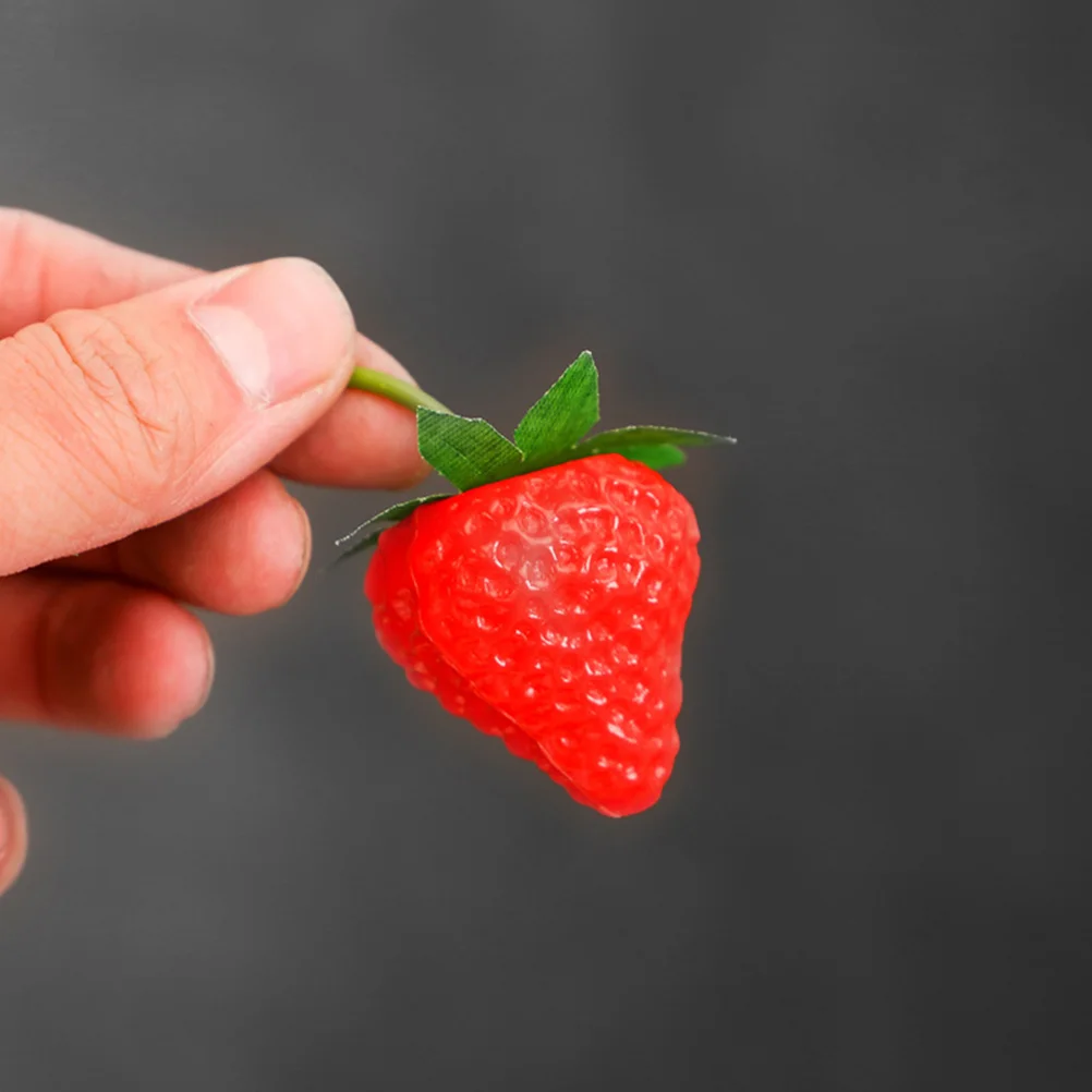 40 Pcs Simulated Strawberry Realistic Strawberries Fake Food Artificial Plastic Models Child Home Decor