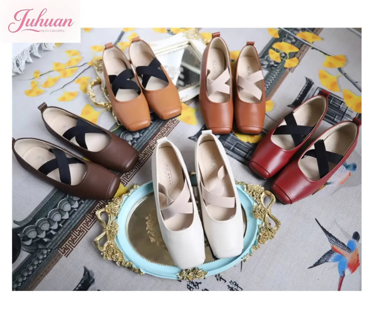 

French Elegant Retro Low Heel Flat Bottom Square Head Ballet Shoes Women's Retro Light Mouth Mary Jane Single Shoes ladies