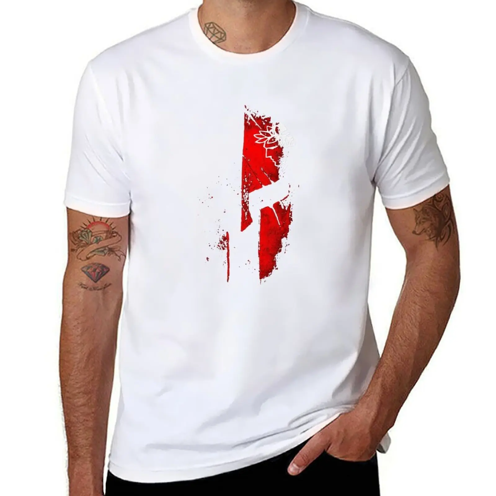 

Olympiakos Piraeus Spartan Helmet Greece Football Fans Gate 7 T-Shirt t shirt man luxury t shirts for man graphic funny T-Shirt
