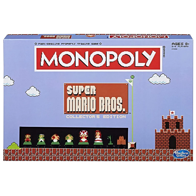 Hasbro Monopoly Mario Brothers Pixel Collector's Edition juego de mesa fiesta familiar juguete juego de mesa juego de cartas juguete para fiesta regalo para niños