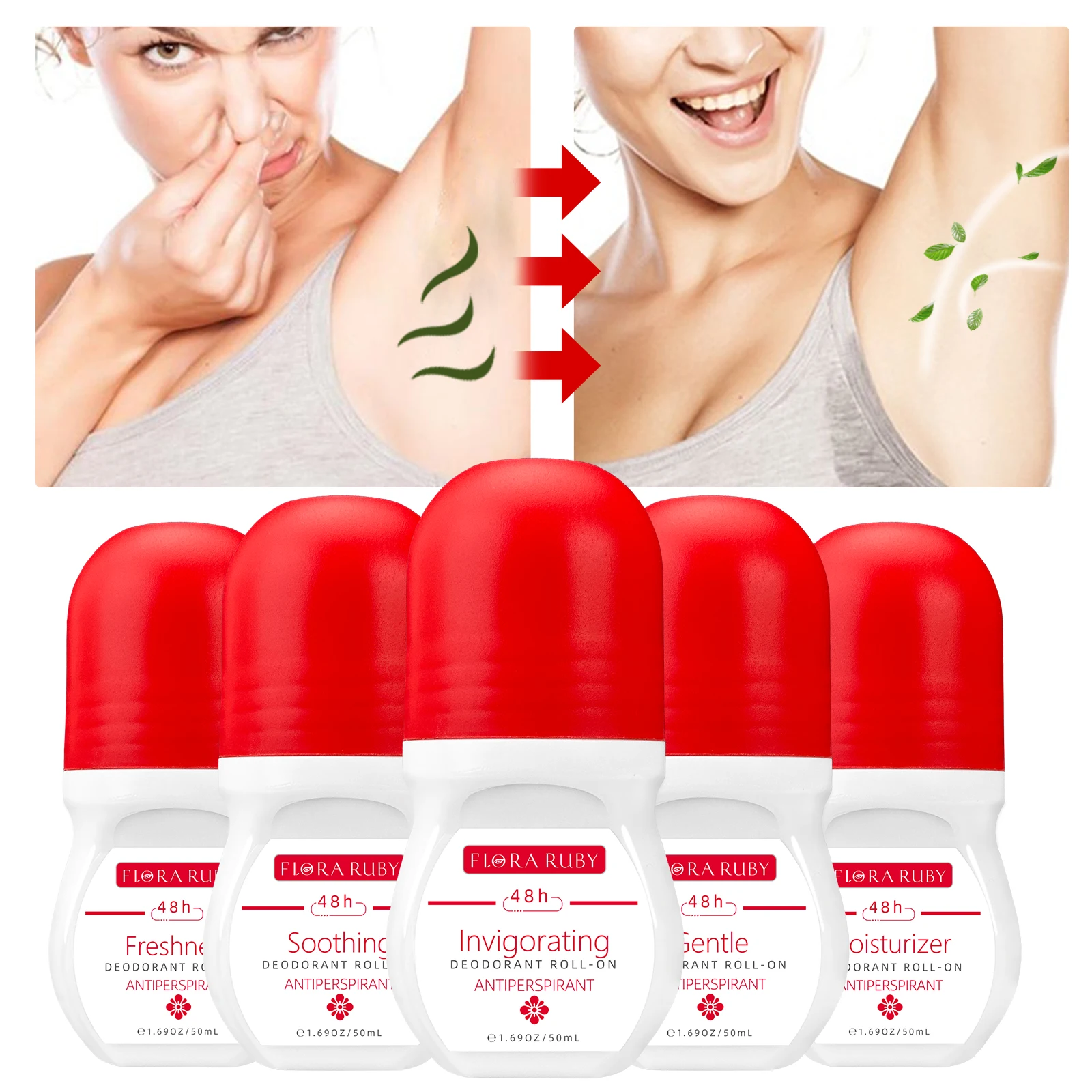 48 Hours Of Lingering fragrance Underarm 50ml/1.69fl.oz Antiperspirant  Deodorant Roll On For Women Men,, Whole body application