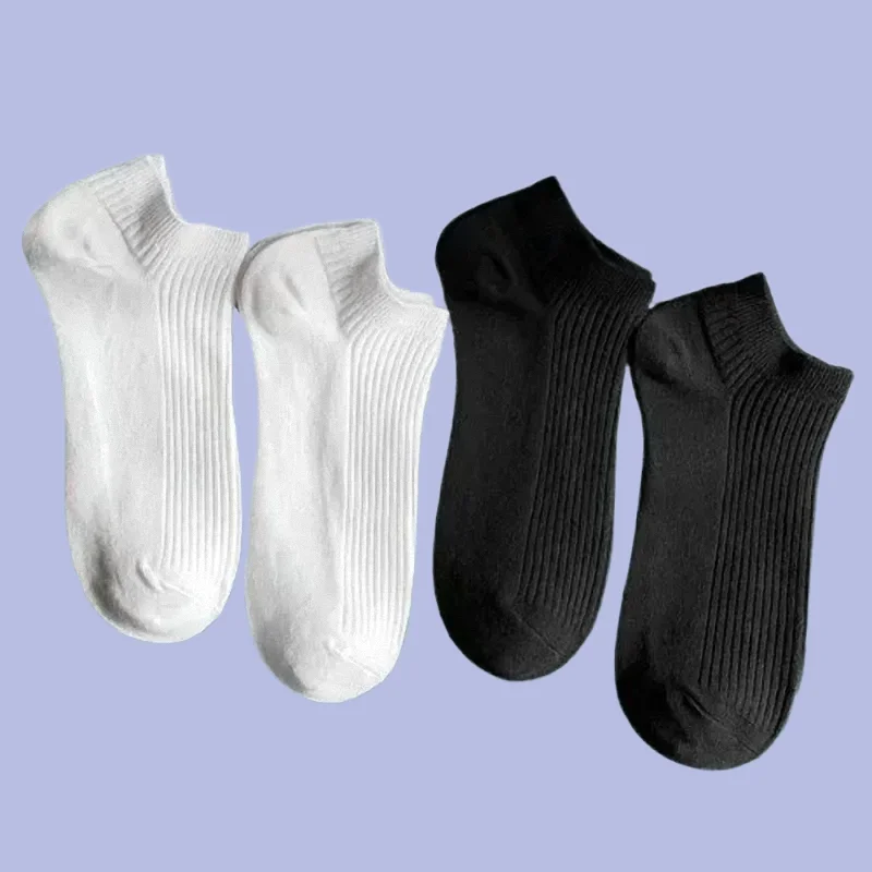 5/10 Pairs 2024 New Cotton Socks Ankle Men Women White Black Sport Invisible Sweat-absorbing Boys Low Cut Tube Boat Socks