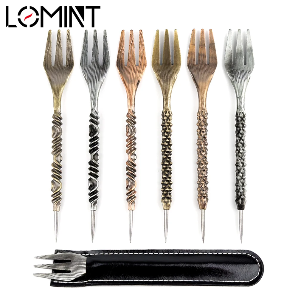 LOMINT Retro Design Hookah Fork With Pecker Aluminum Foil Hole Puncher Two in One Shisha Needle Tool Chicha Narguile Accessories