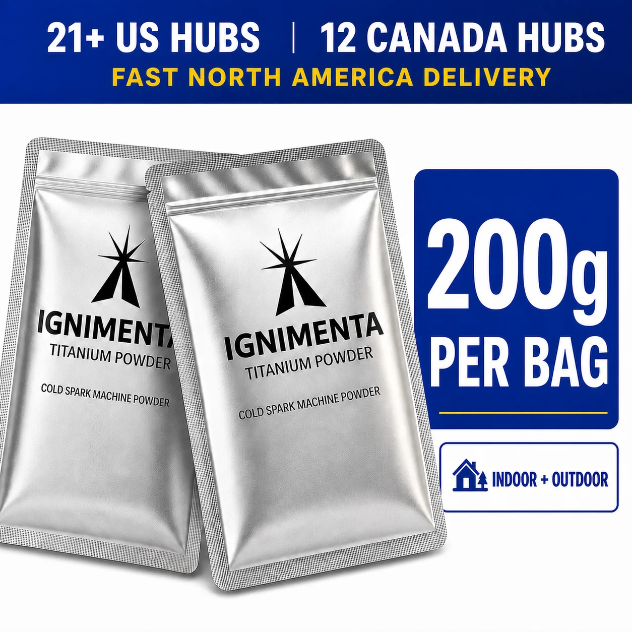 1-200 Bags x 200g Indoor/Outdoor Cold Spark Machine Ti Powder for DJ Wedding Stage Effect