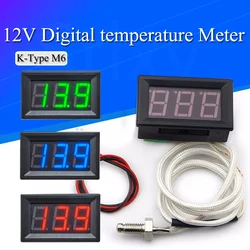 Industrial High Temperature K-Type M6 Thermocouple Thermometer 12V Digital temperature meter tester -30~800 Degree thermograph