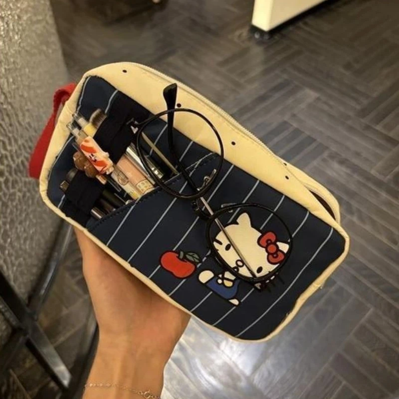 

Косметичка с мультяшным принтом, портативная косметичка, маленькая косметичка с изображением котенка, кавайный чехол для хранения помады, дорожная сумка-клатч