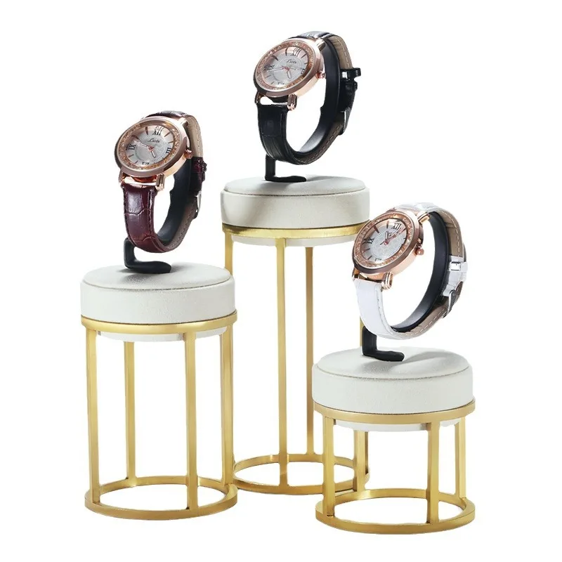 

Металлическая подставка для часов из микрофибры, счетчик часов, металлическая бежевая оконная подставка для часов, высококачественный набор дисплеев для часов