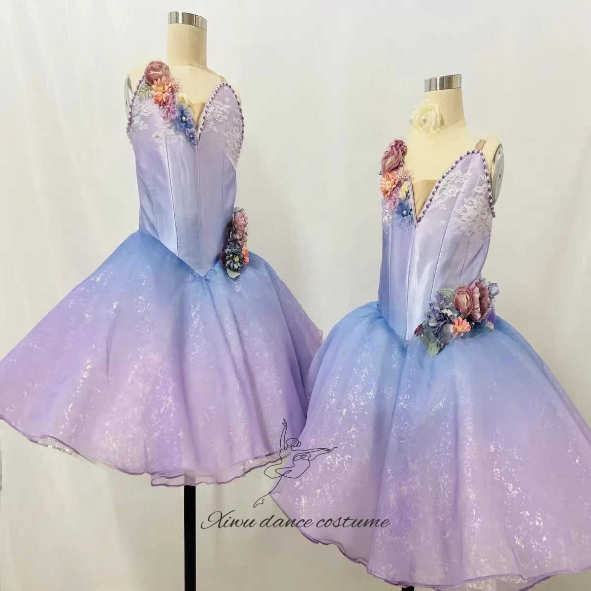 Shuizawa Fairy Variations Ballet Skirt Private Custom Light Purple Blue Gradient Pink Purple Diamond Set Flower Sparkling Pong S