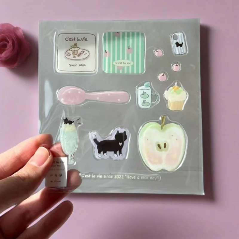 

1 комплект, милые канцелярские наклейки, забавные трехмерные желе-планировщики, декоративные наклейки