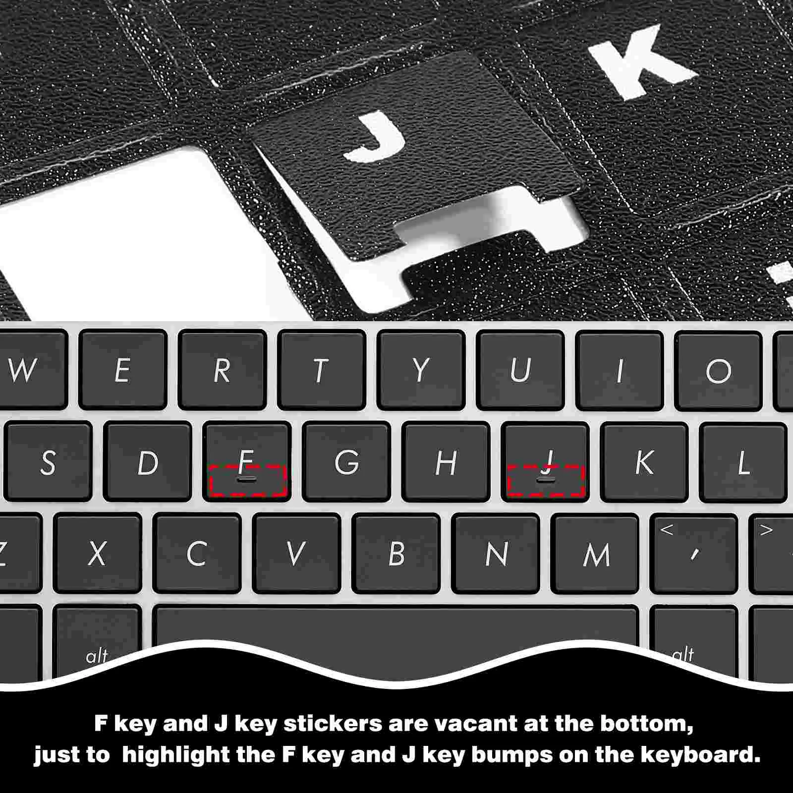 10 Sheets Keyboard Stickers Laptop Letter Replacement English Qwerty Language Computer Keycaps Covers Dust Water Resistant