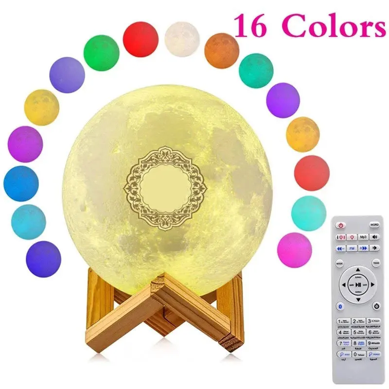Bluetooth Remote Moon Light 16 Colors  Speaker Player Radio Prayer