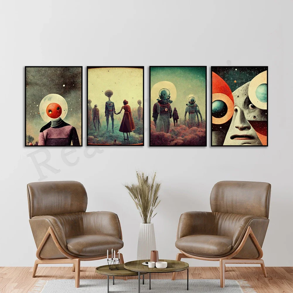 Symbiosis - Vintage Alien Artwork, Alien Posters, Spaceman Art, Vintage Space Posters, Alien Prints, Surreal Art Posters