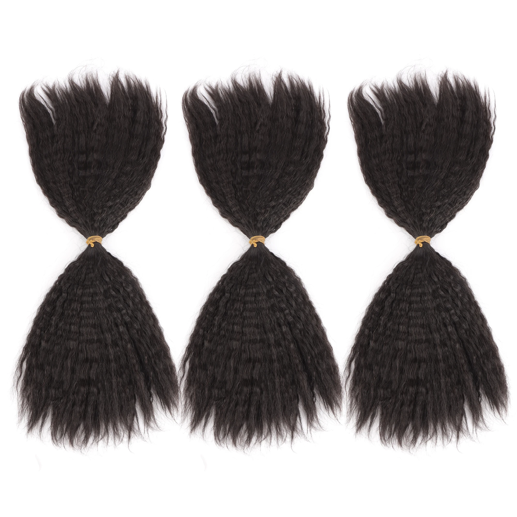 AHVAST 18 inches 100g kinky straight super double drawn hair bulk hair extensions for braiding boho bulk