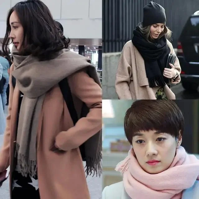 

Женский модный шерстяной шарф большого размера, универсальная накидка, осень-зима, новая верхняя одежда, капюшон, многофункциональный дизайн