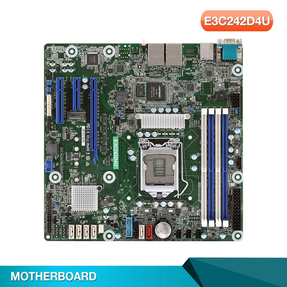 E3C242D4U For ASRock Server Motherboard LGA1151 DDR4 Support Xeon E-2100 IPMI