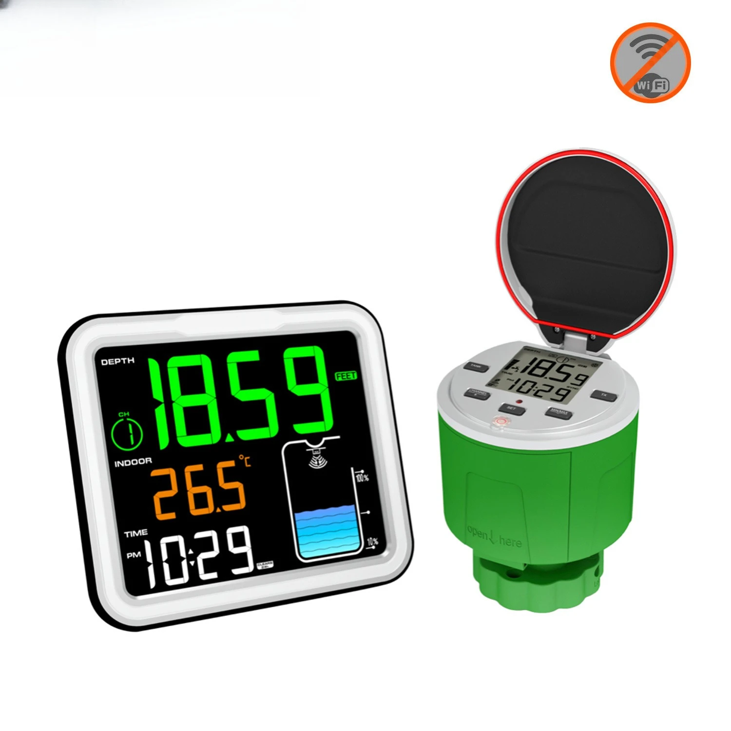 Wireless intelligent solar ultrasonic water level monitor 150 meters remote monitoring IP68 level gauge water tank