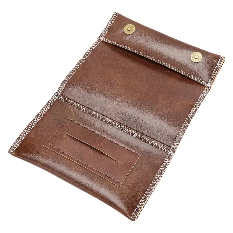 Handcrafted PU Leather Tobacco Pouch Case Bag Pipe Cigarette Storage Smoking Paper Tips Holder Wallet Bags Rolling Tool