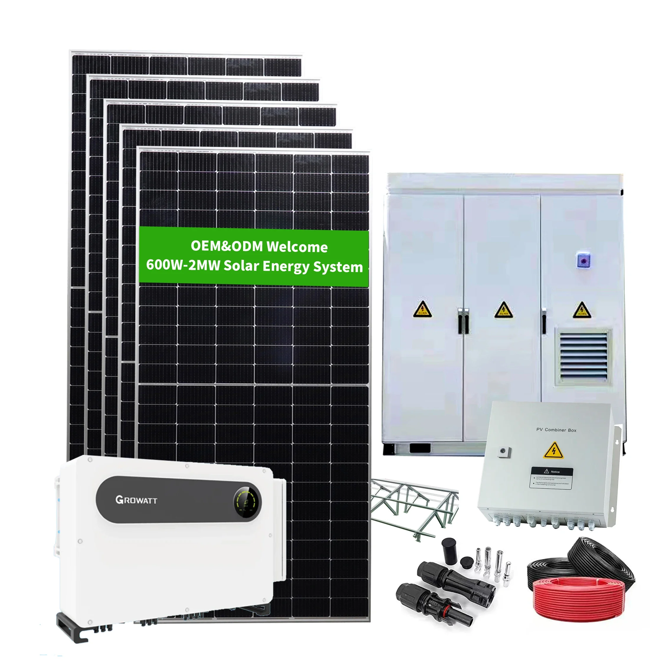 40KW Kit Solaire Photovoltaic Cells Panels Power Industrial Commercial Use Solar Energy Off Grid System