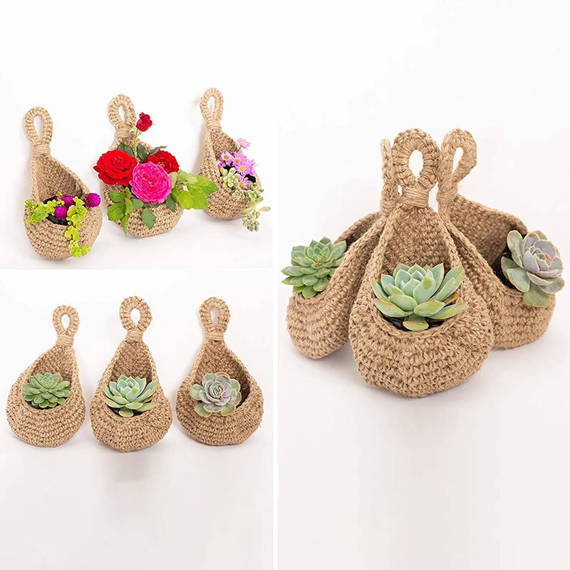 Wall Hanging Kitchen Fruit Vegetable Basket Handwoven Flower Plant Macrame Pot Pocket Home Decor Sundries Storage Container