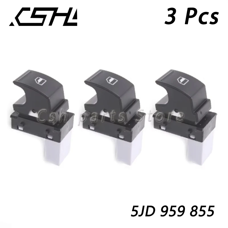 3 PCS 5J0959855 Car Window Lifter Control Single Switch For SKODA FABIA ROOMSTER SUPERB MK2 5JD959855