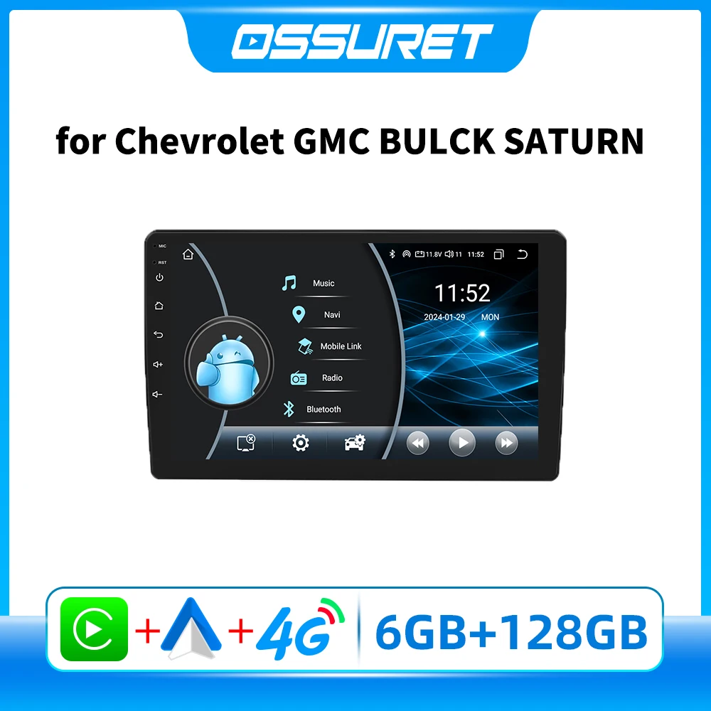 Car Radio Android for GMC Acadia YUKON Savana SATURN Chevrolet Silverado Avalanche Suburban Tahoe TRAVERSE Auto CarPlay Player