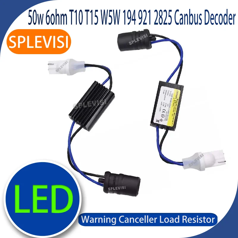 2 шт. LED лампы с декодером Canbus, предотвращение предупреждений