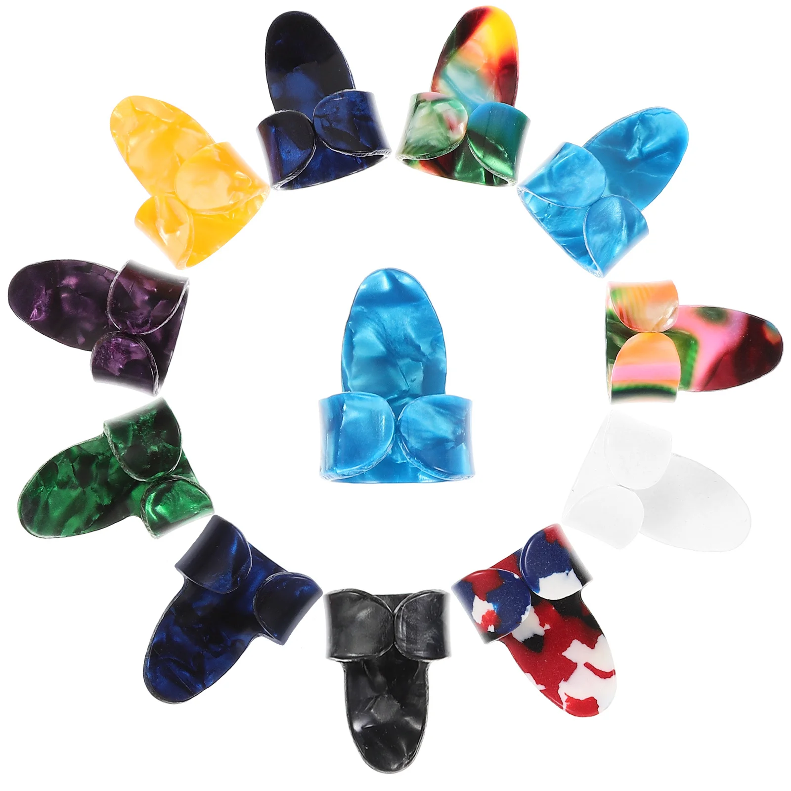 

12Pcs Guitar Finger Picks Index Style Durable Xylonite Nylon Reduce Slipping Improve Control Guitar Picks Ukulele Pick