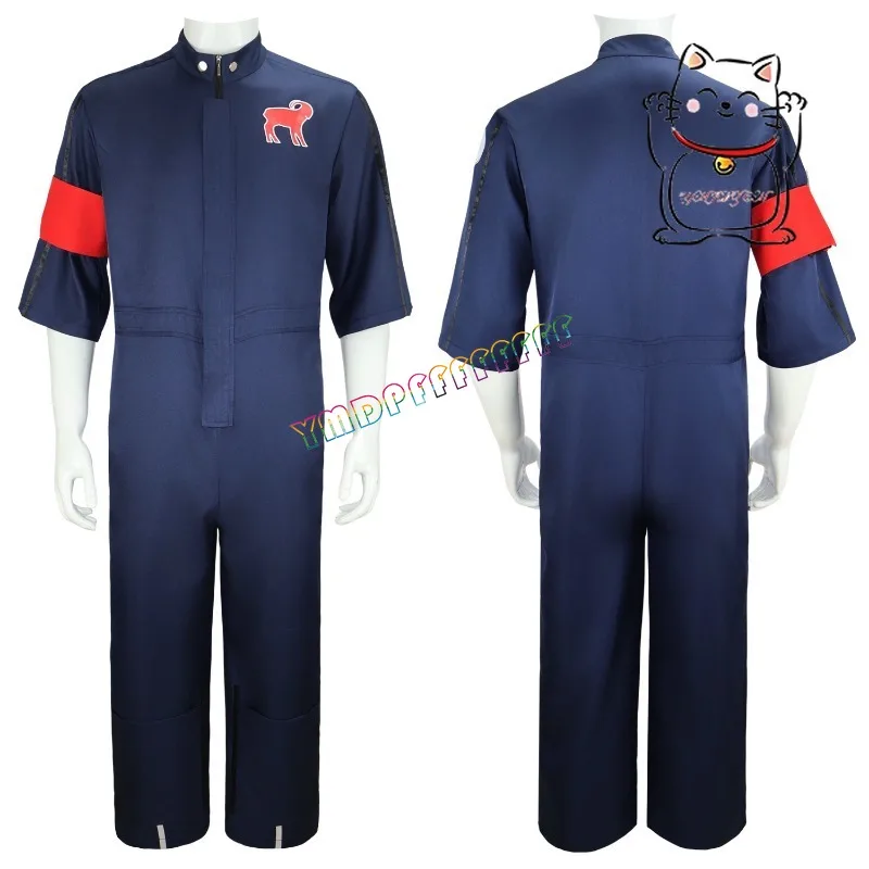 Anime drummer Joey Jodison, the best man cosplay jumpsuit for Halloween carnival, blue and red fashionable dress up costumes