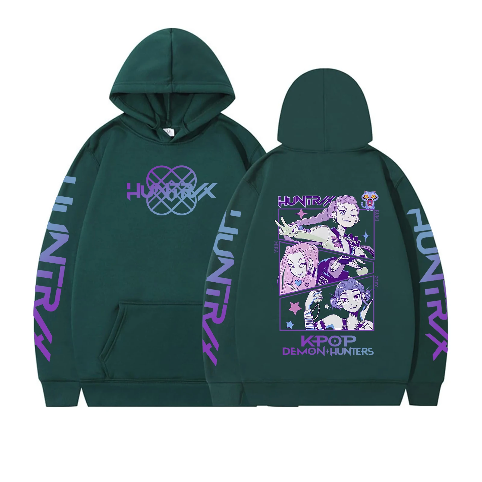 Hoodie Premium Demon Hunters Cute Derpy Tiger Huntrix Girls Group Y2K Hoodie Saja Boys Streetwear Anime Crewneck Merch für Fan