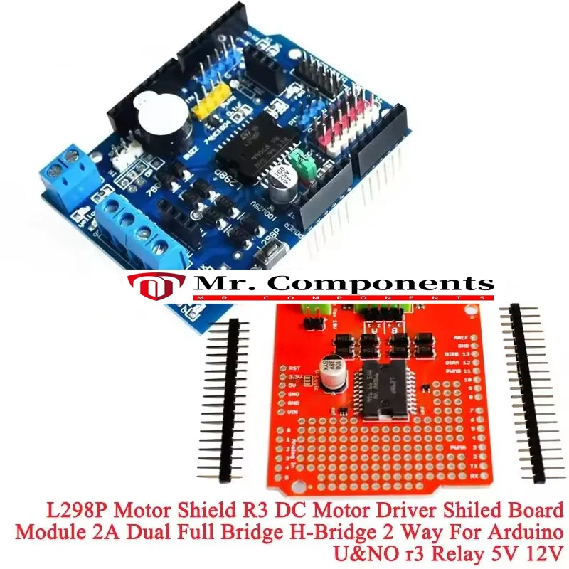 1PCS L298P L298 Motor Shield R3 DC Motor Driver Board Module 2A Dual Full Bridge H-Bridge 2 Way For Arduino U&NO r3 Relay 5V 12V