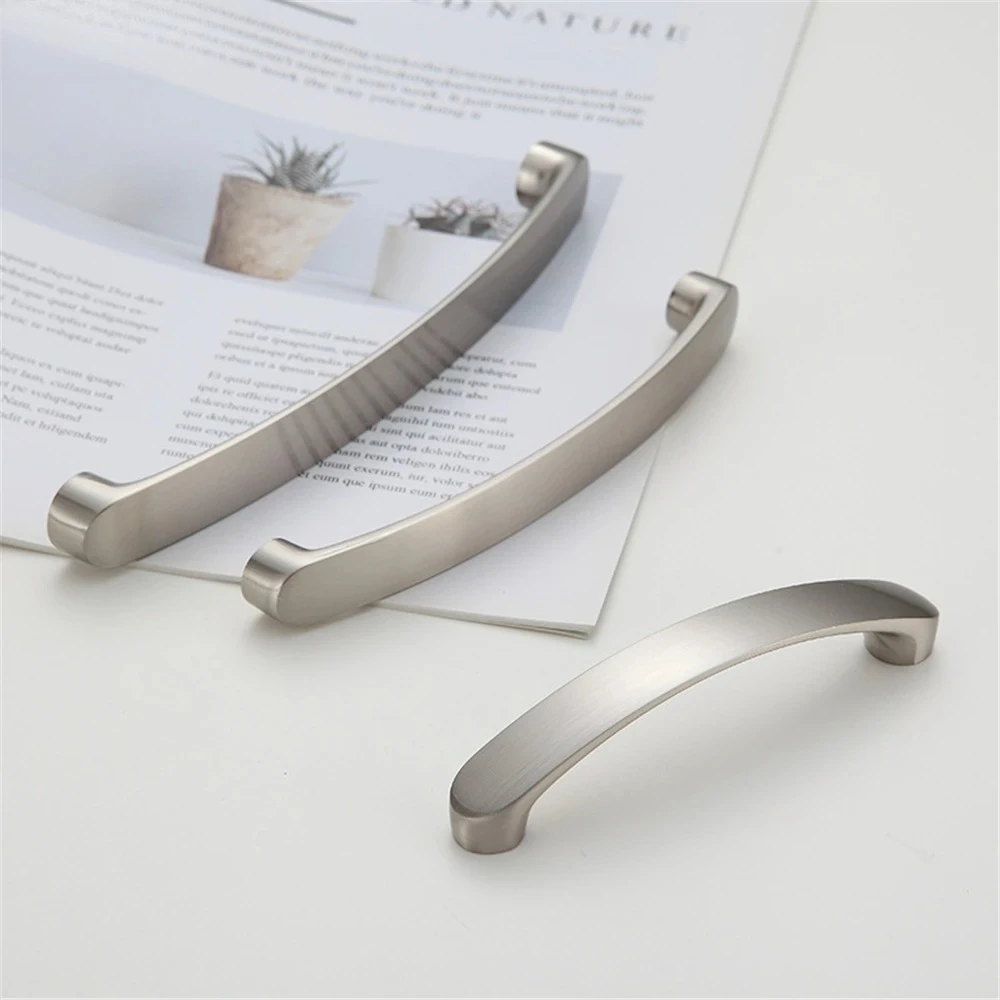 2/6pcs Aluminum Alloy Modern Cabinet Handles Brushed Drawer Pulls Kitchen Door Knobs Furniture Hardware
