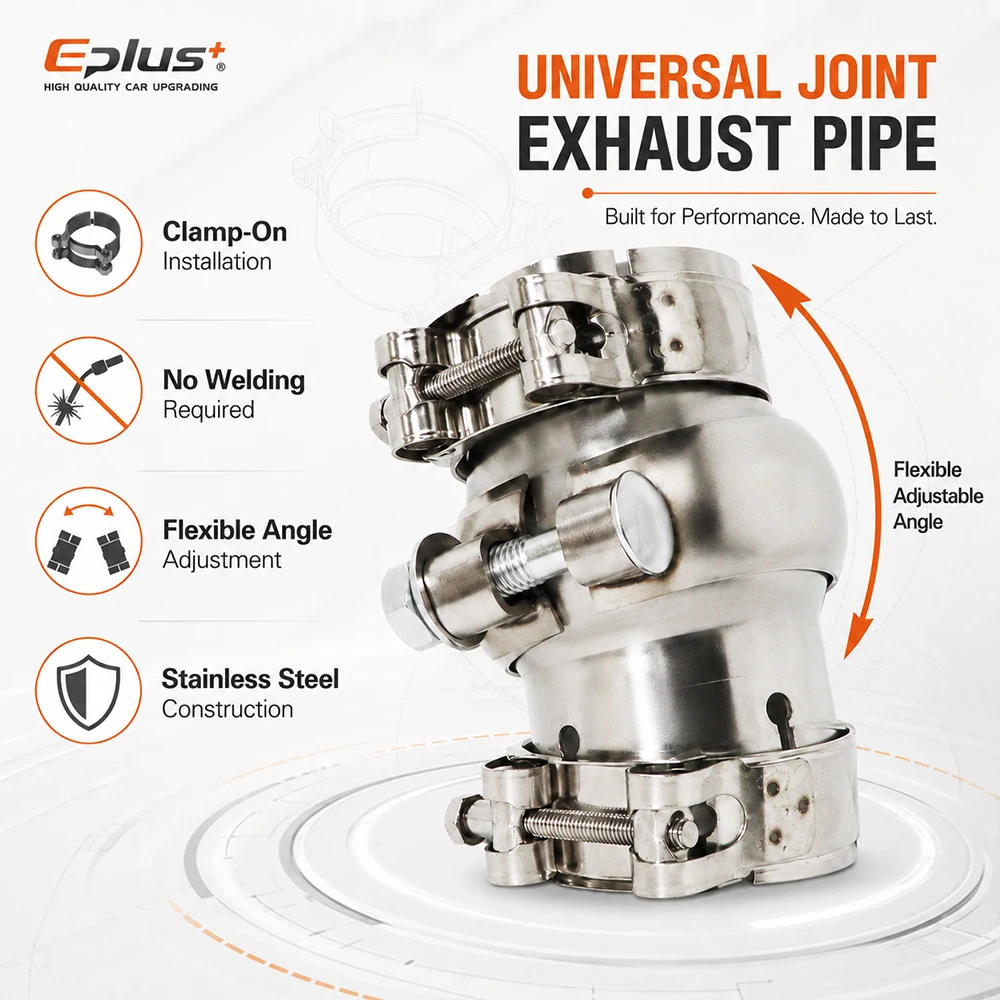 Edelstahl-Auspuffrohradapter Universelles Drehgelenk Rohrverbinder Klemminstallation Kein Schweißen Erforderlich – Detail 4