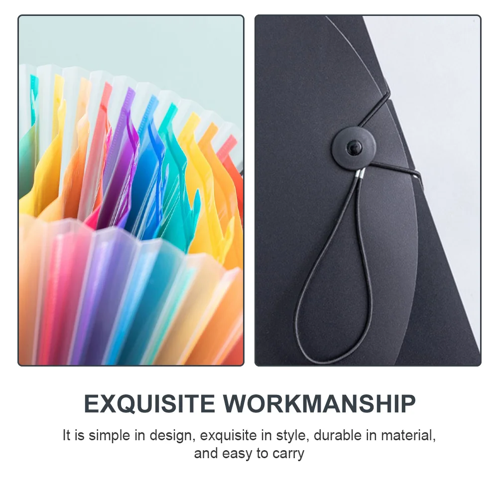 

Portable Rainbow Accordion File Folder Plastic Document Organizer Office File Storage Organizer Document Bag Office Accessory