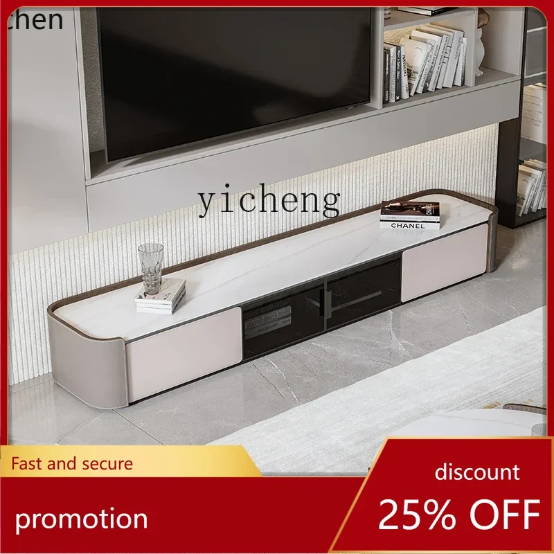 

HXL light luxury rock slab TV cabinet simple modern floor cabinet living room small apartment floor cabinet