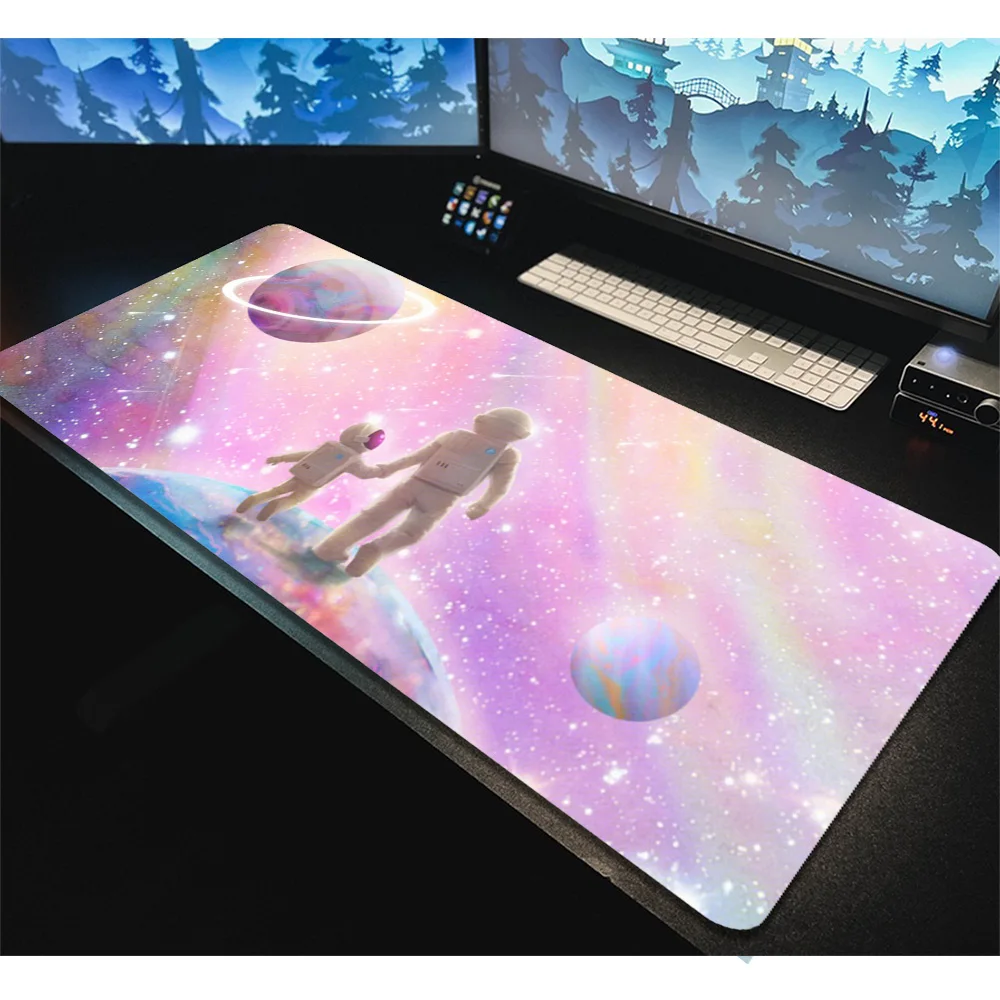 Mausepad Spaceman Desk Pad Mouse Non-slip Mat GAMING MOUS Pc Gamer Deskmat Computer Accessories Table Pads Mousepad Mats Cabinet